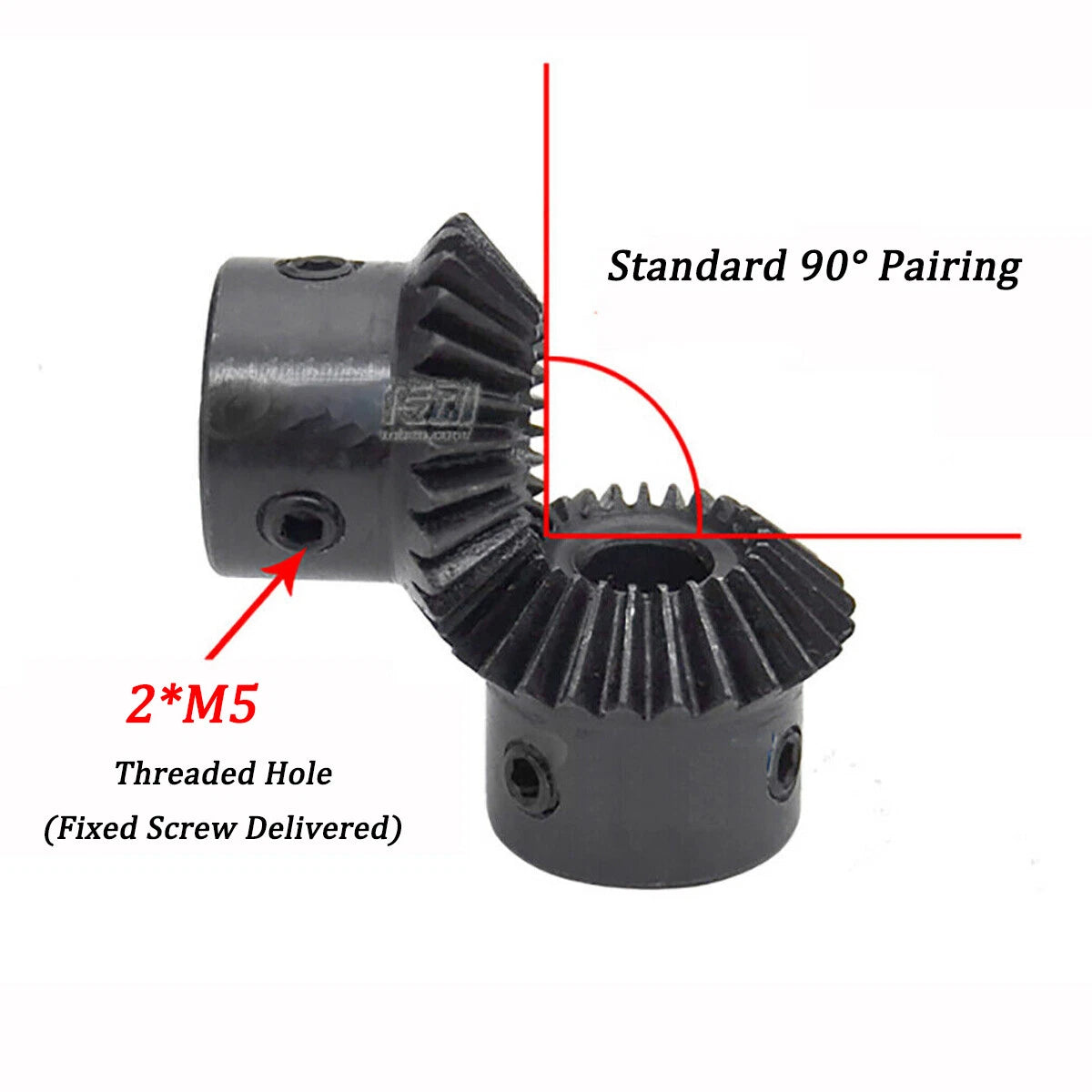 1/1.5 Mod Bevel Gear 1:1 20/25/30 Teeth Bore 5-15mm Transmission 90° 45# Steel