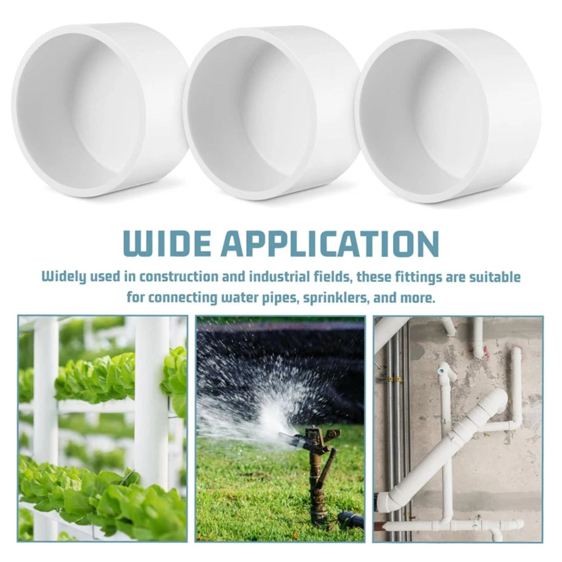 PVC Pipe End Cap Cover Stop Plug 20mm~200mm Pipe Fittings For Aquarium Pond