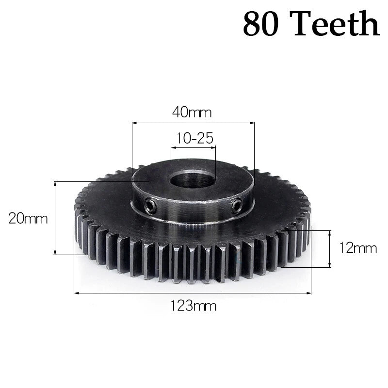 Spur Gears 1.5 Mod Transmission Gear With Step 45#Steel Pinion Motor Gear 30/80T