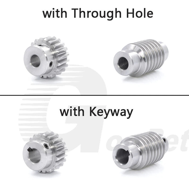 Module 1 Metal Worm Gear Wheel Worm Shaft 15/20/25/30/35/40/50/60 Teeth 45 Steel