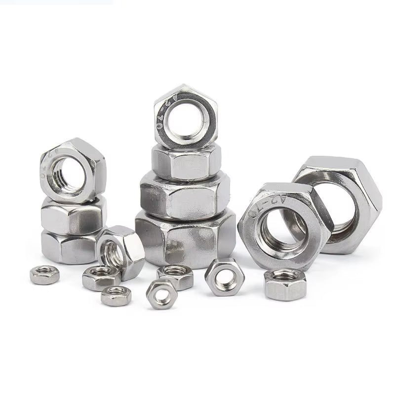 10Pcs 304 A2 Stainless Steel Hex Hexagon Nut M3 M4 M5 M6 M8 M10 M12 - HomeDIYer