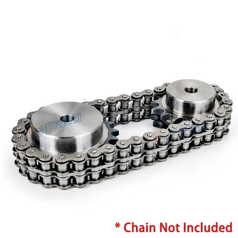 Duplex Chain Sprocket 12T - 24T Pitch 19.05mm For #60 12A Roller Chain 45#Steel