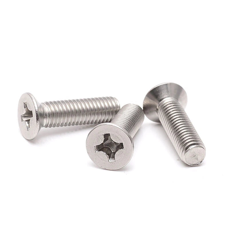 Phillips Countersunk Machine Screws 304 A2 Stainless Steel M4 M5 M6 | Flat Head Metric Bolts