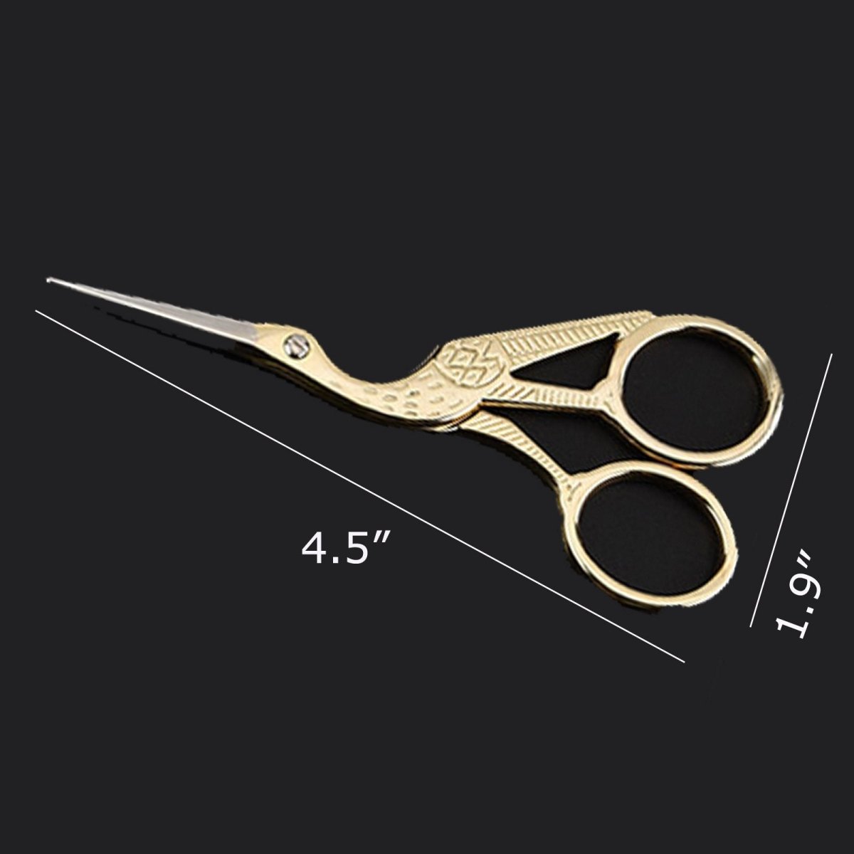 4.5" Stainless Steel Sharp Tip Classic Stork Scissors Crane Design Sewing DIY Tools Dressmaker Shears Scissors for Embroidery, Craft, Needle Work, Art Work & Everyday Use (Gold) - HomeDIYer