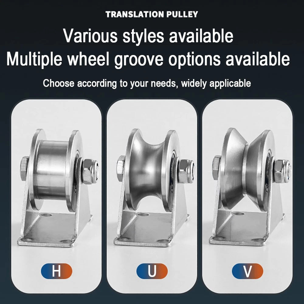 Stainless Steel Pulley U V H Groove Shape Roller Wheels Idler Pulley Wheel Large