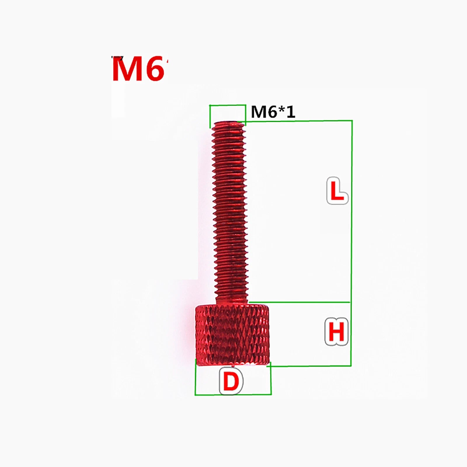 M6 Knurled Thumb Screws PC Case Thumbscrew Flat Knob Bolt - Al Alloy Multicolor