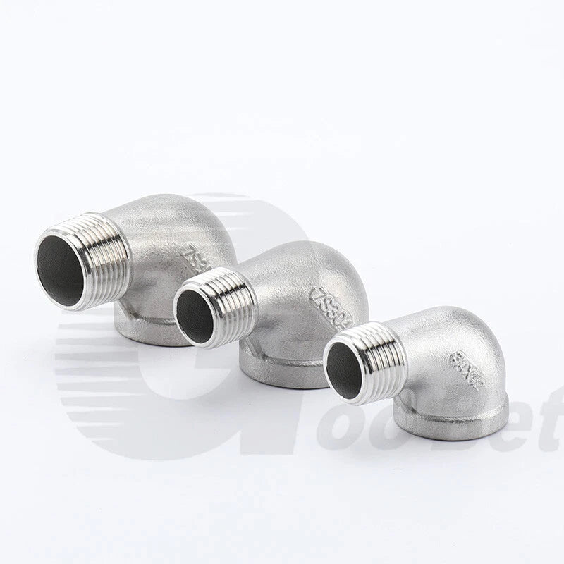 Stainless Steel Reducing 90° Elbow — BSP Male to Female Thread Pipe Fitting