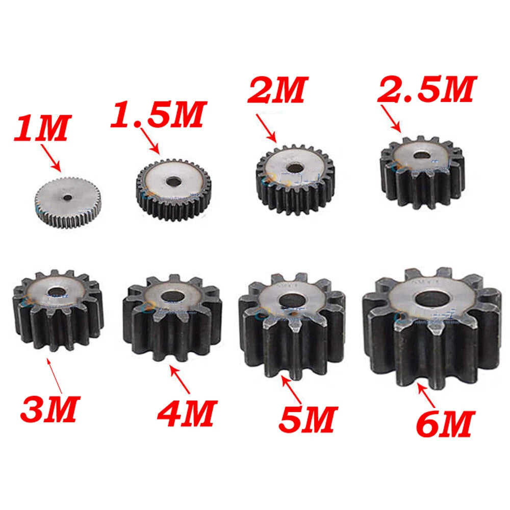 3/4/5 Mod 10T-56T Spur Gear 45# Steel Pinion Gear Thickness 3M-30mm 4M-35mm/40mm