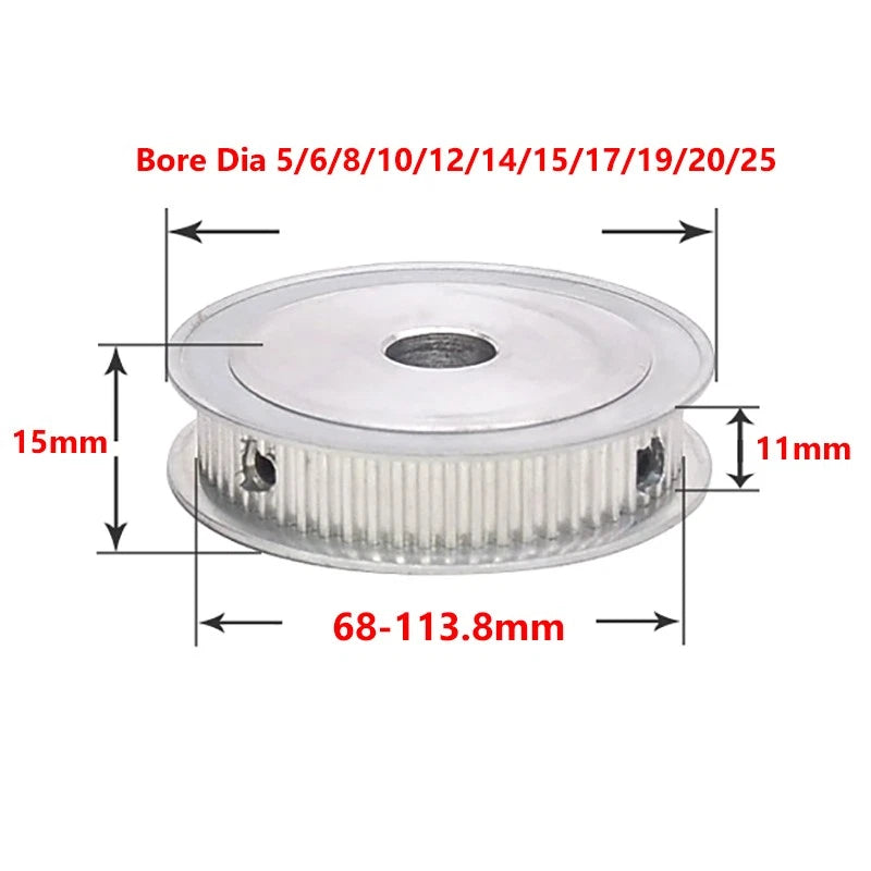 HTD3M Timing Pulley 72-120 Teeth Synchronous Wheel 10mm Belt Width 4mm-25mm Bore
