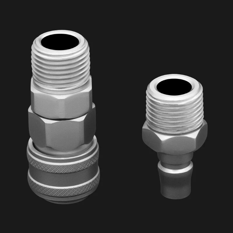 Pneumatic C-Type Quick Release Coupler Set — Self-Locking Air Hose Fitting Pair