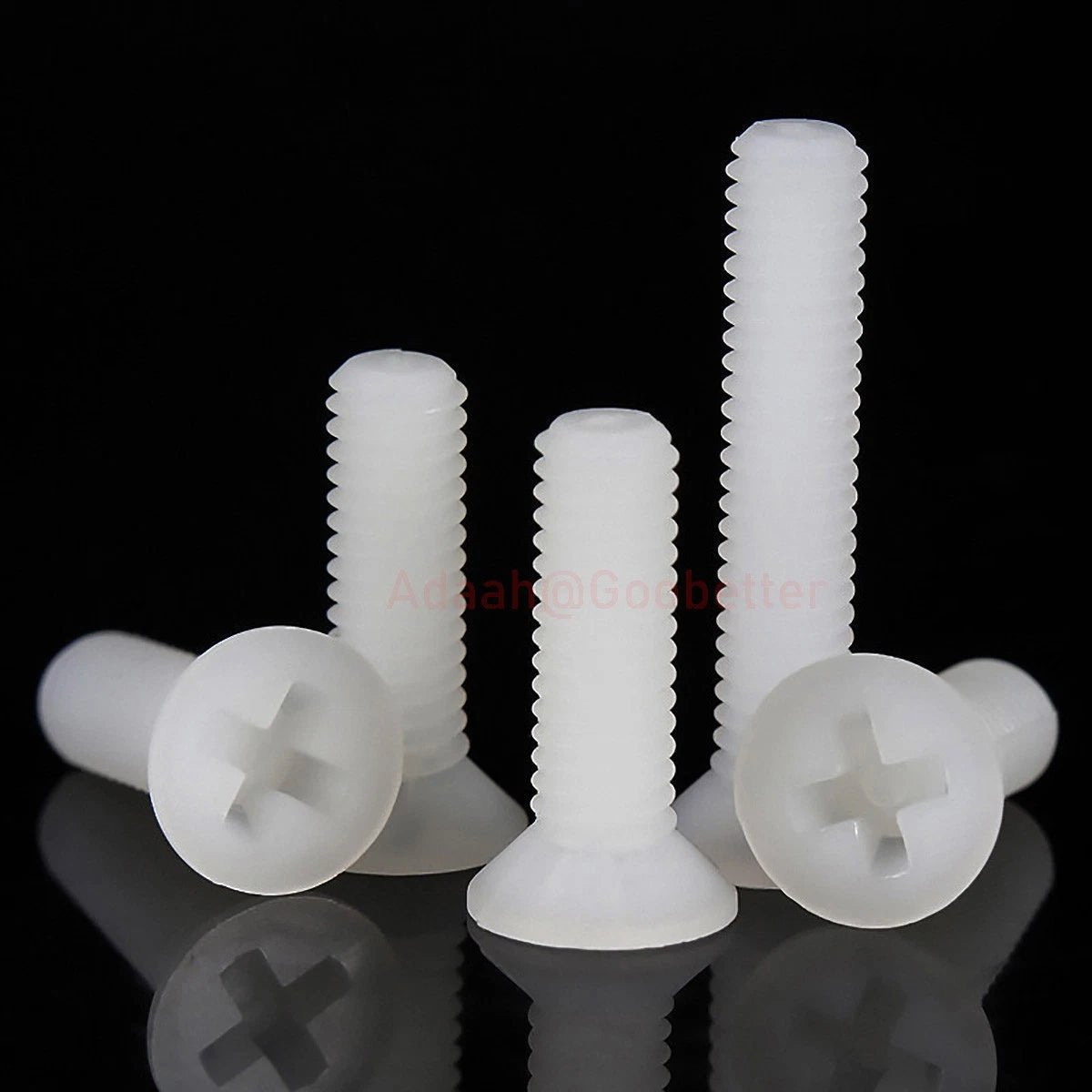 White Plastic Phillips Flat Head Machine Screws — M2.5 to M8, Multiple Lengths - HomeDIYer