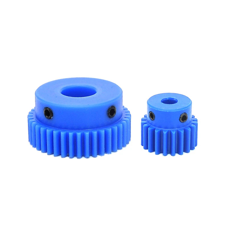 Blue Nylon Spur Gear 1 Mod 15-50 Teeth Motor Gears Pinion Gear with Set Screws