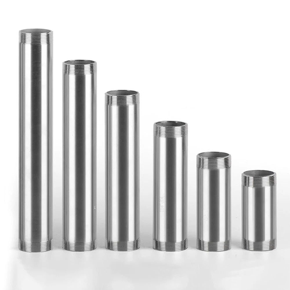 304 Stainless Steel Threaded Pipe Fittings — 1/2" NPT Nipples, Elbows, Tee & Caps