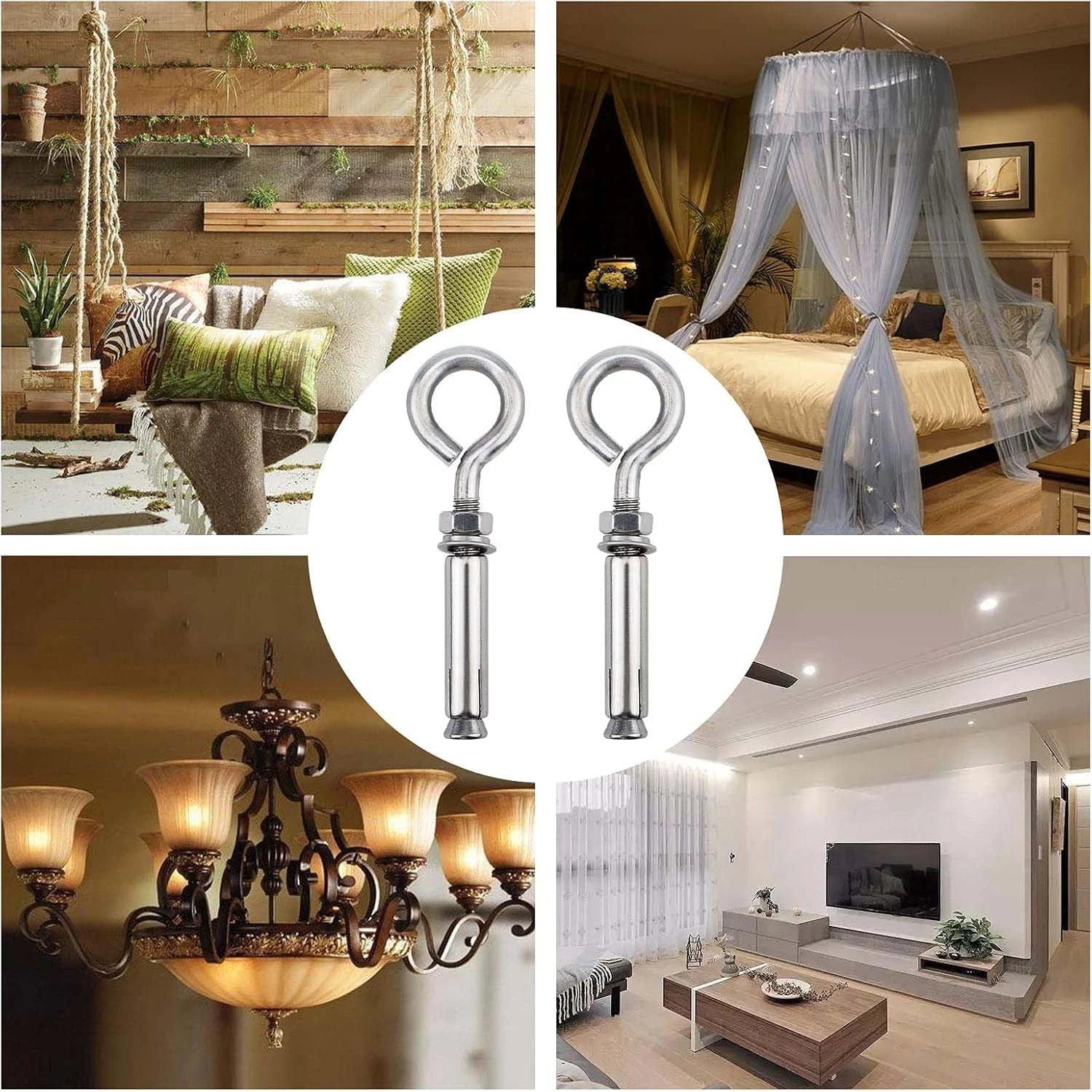Concrete Eye Bolt Expansion Anchors — M6 M8 M10 M12 Hook Bolts for Concrete Walls