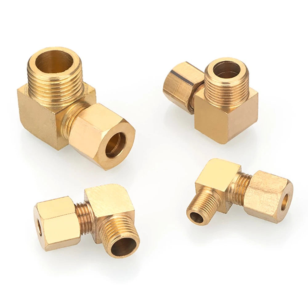 Brass Compression 90° Elbow Fittings for 6–12mm Copper Tube | Ferrule Connector