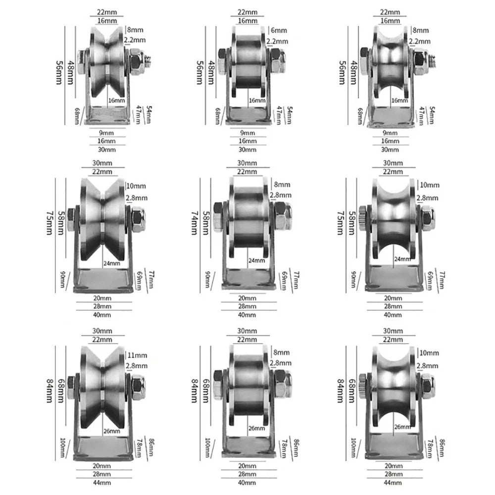 48 58 68 Pulley U V H Groove Shape Roller Wheels Idler Pulley Wheel Crane Roller