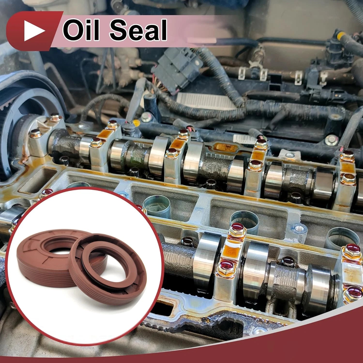TC Skeleton Oil Seal — FKM Rotary Shaft Seal, ID 25–40mm, Multiple Sizes