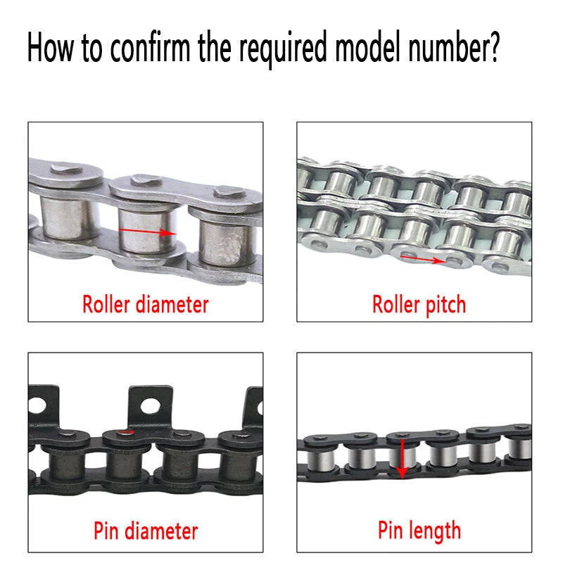 A2 Stainless Steel Duplex Roller Chains Full/Half Connecting Links 06B-2 - 20A-2