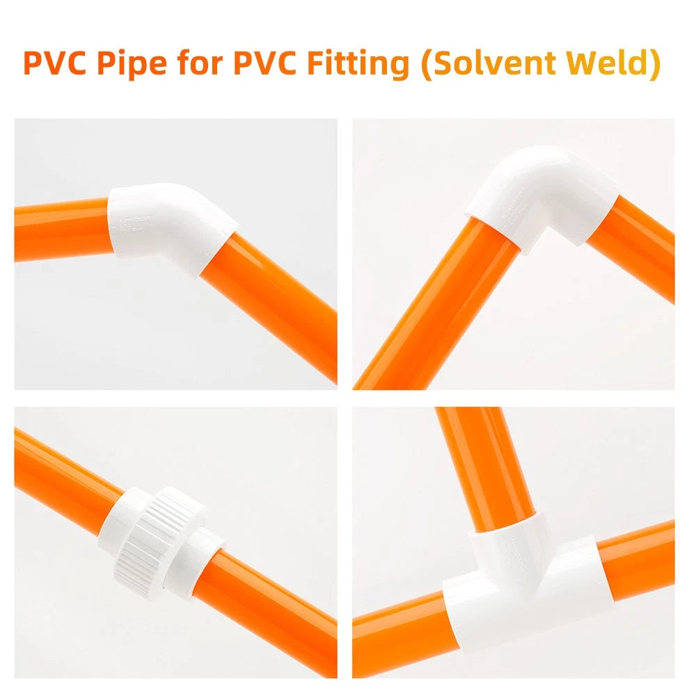Orange PVC Round Tube | Solvent Weld Pipe | OD 20–50mm | 500mm Length