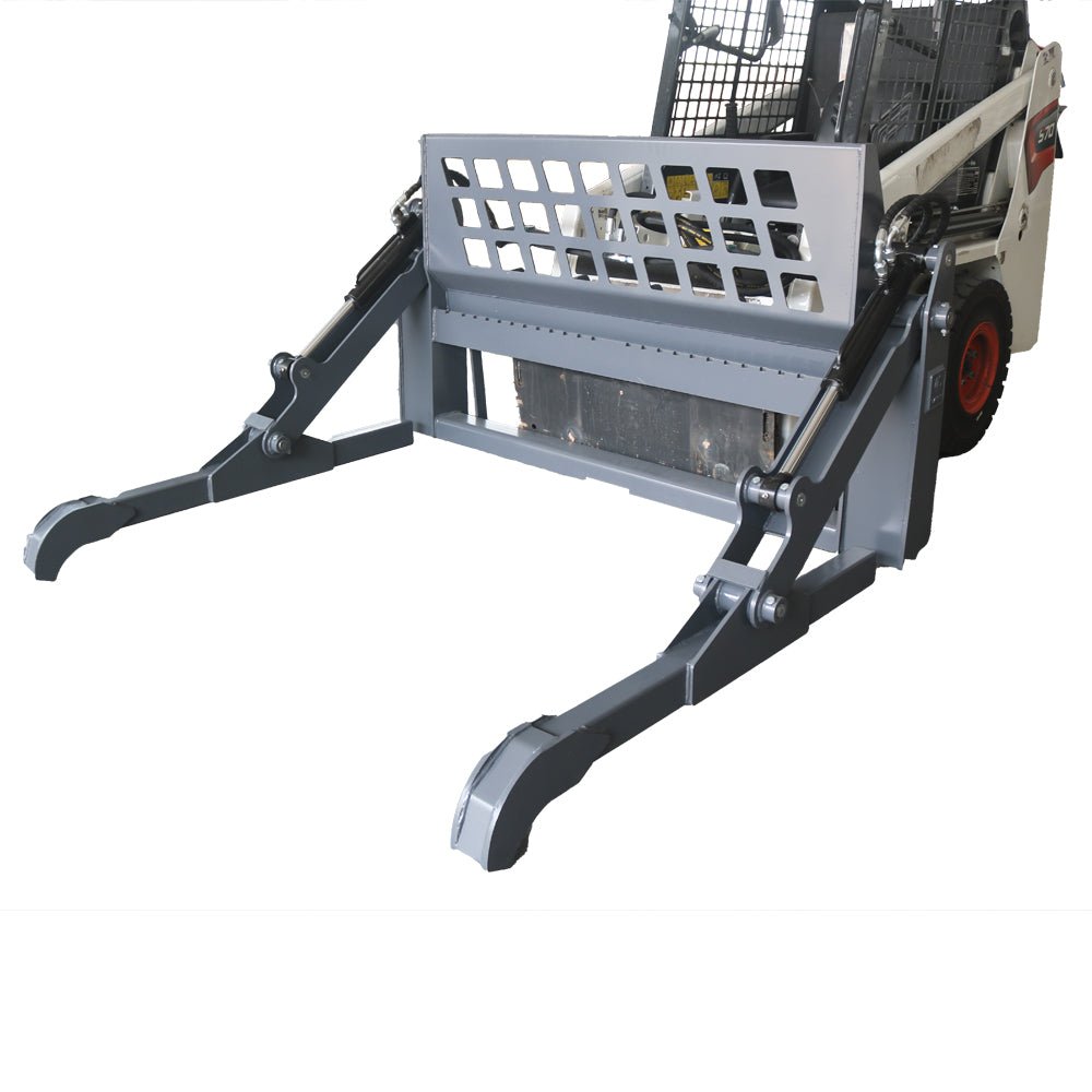 Skid Steer Two - Cylinder Pipe Pallet Fork Grapple - HomeDIYer