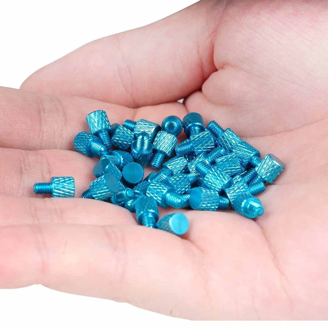 M2x4mm Aluminium Alloy Flat Head Knurled Thumb Screws Bolts For DIY Modification