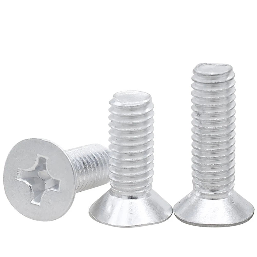 Phillips Countersunk Machine Screws DIN 965 | 6063 Aluminum | M1.7–M6