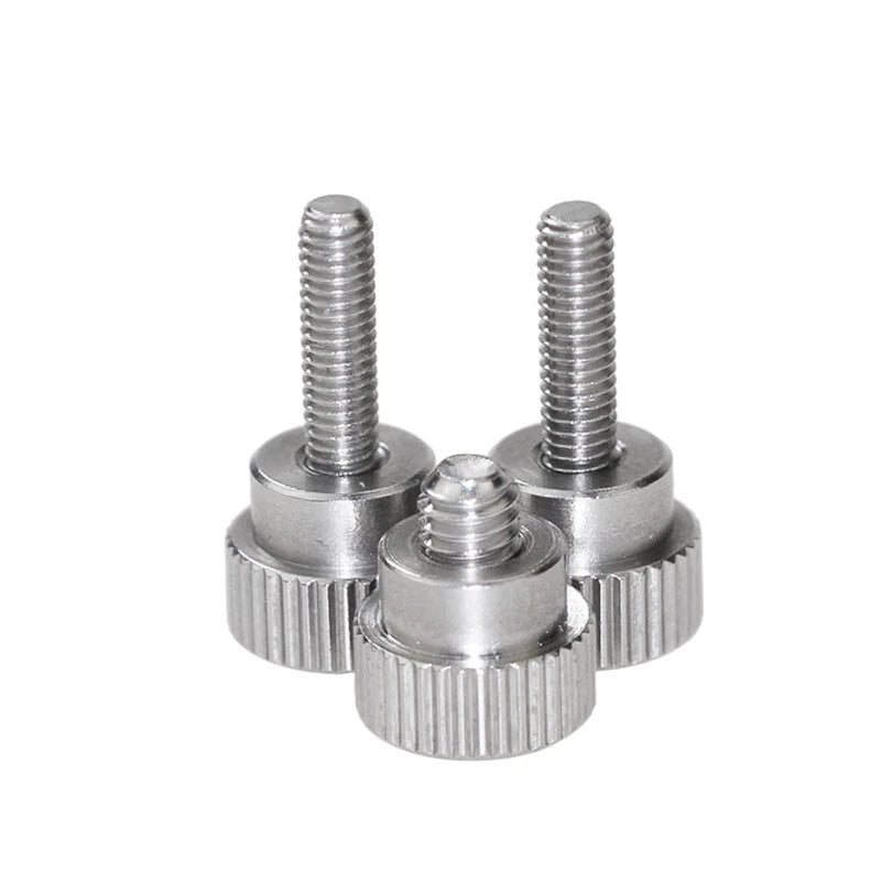 Knurled Thumb Screws Stainless Steel Hand Grip Knob Bolts M3 M4 Length 6 - 31mm