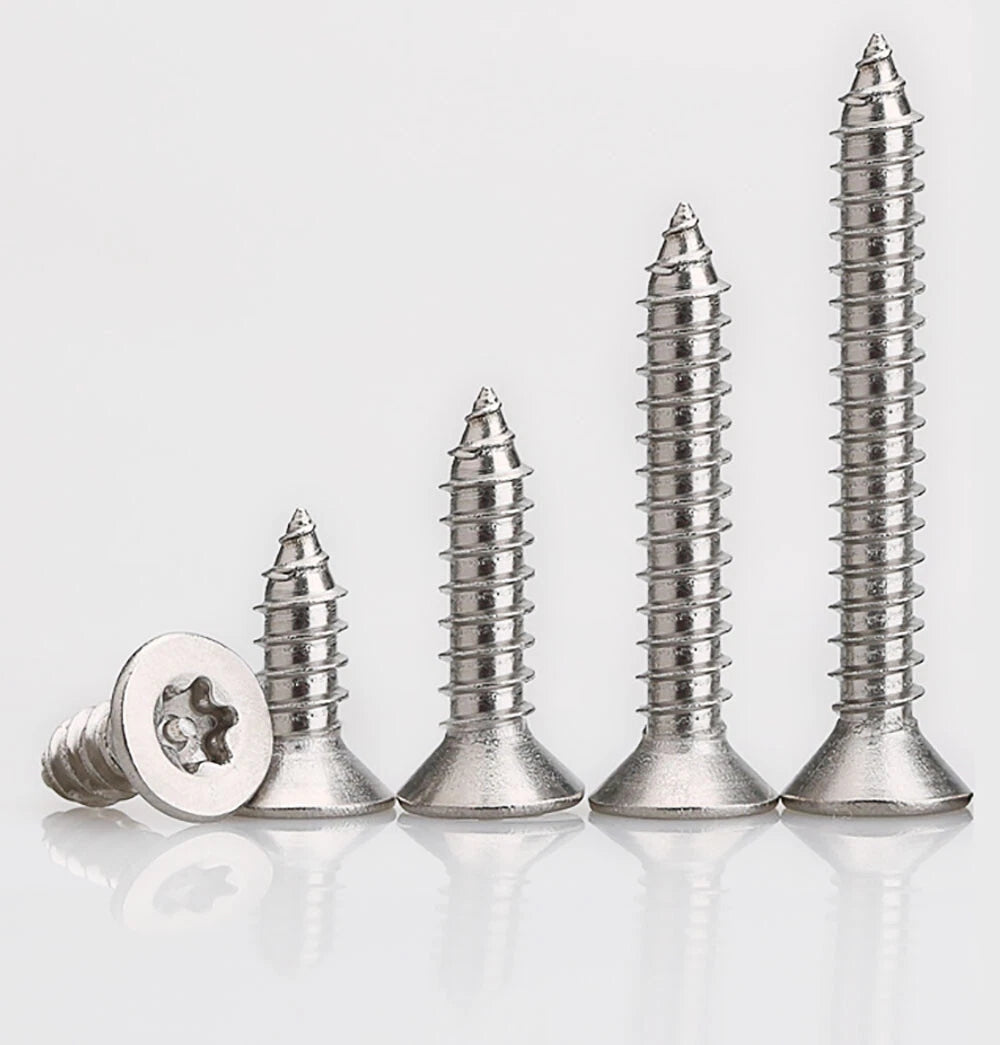 M2.9 M3.5 M3.9 M4.8 Countersunk Torx Anti‑Theft Self‑Tapping Screws – A2 304 Stainless Steel