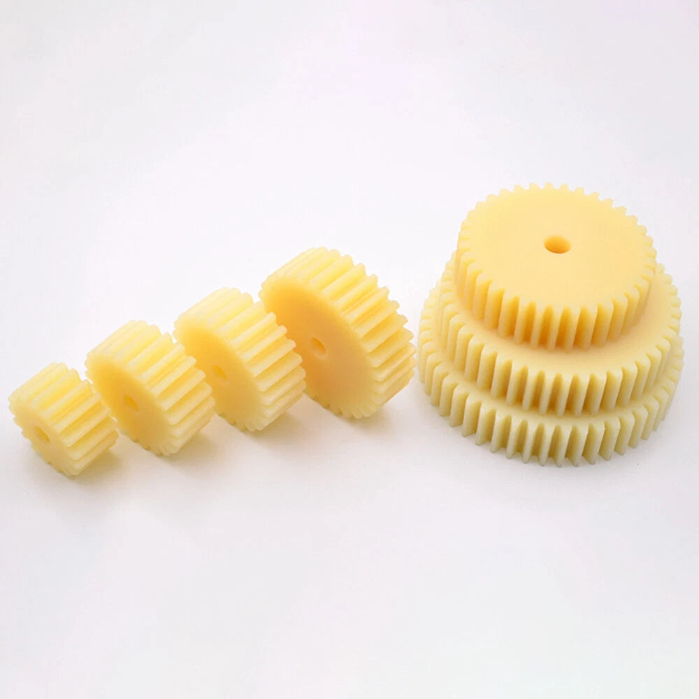 2 Module Plastic Nylon Spur Gear, Cylinder Flat Gears 12~50 Teeth, 6/8/10mm Bore