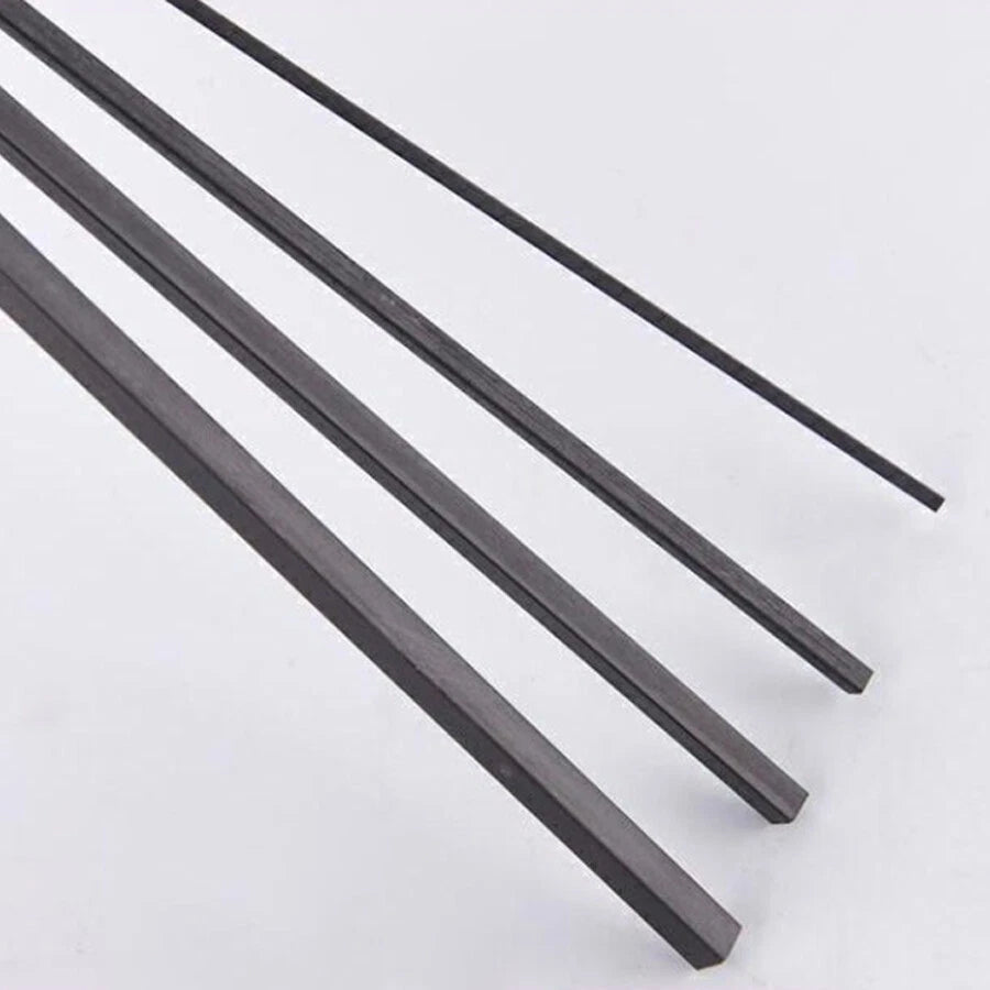 Carbon Fiber Square Tube with Round Hole — 200mm Hollow Pole, 1.7mm to 5mm OD