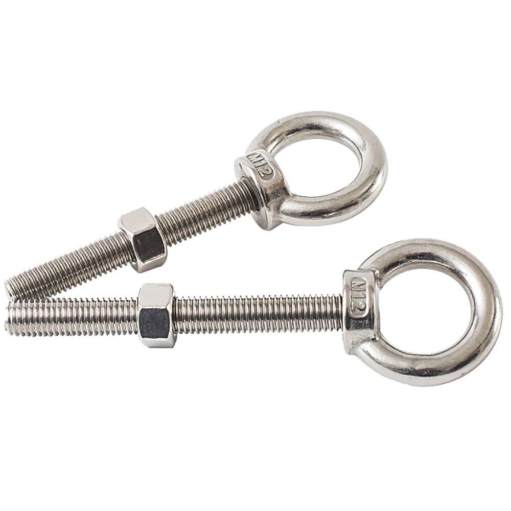 Stainless Steel Eye Bolts with Nuts & Washers — A2 304 Longshank Metric M3–M20 - HomeDIYer