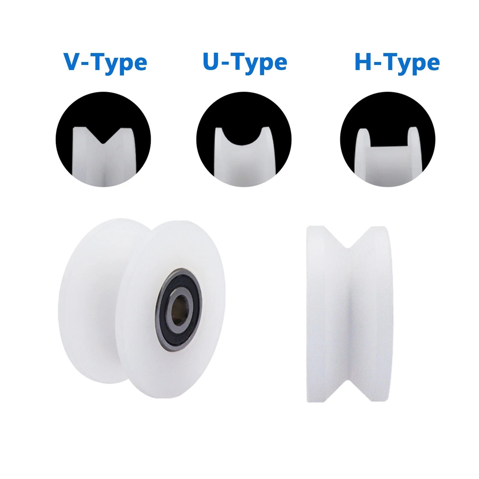 U/V/H Groove Nylon Pulley Wheel Roller OD 40mm-68mm High Quality Wheel Roller