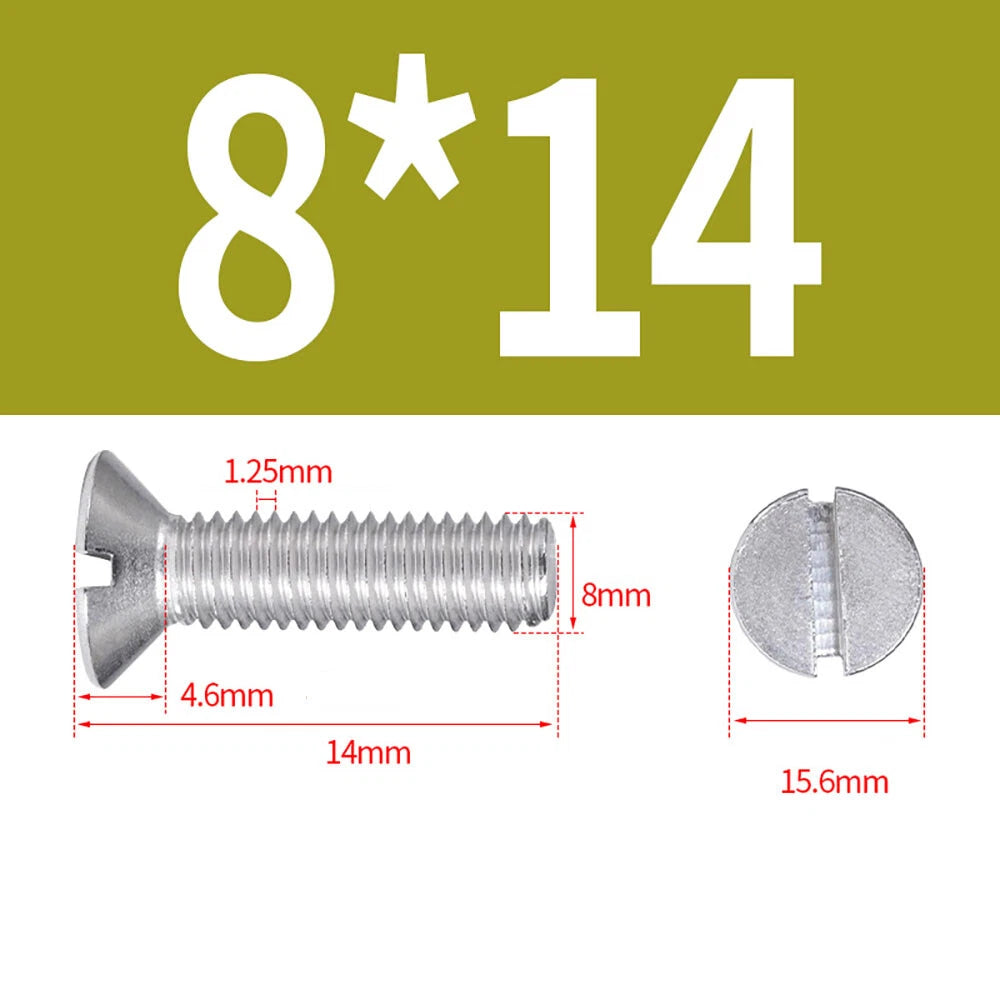 M1.6–M8 A2 Stainless Steel Flat Head Slotted Machine Screws | Countersunk Bolts
