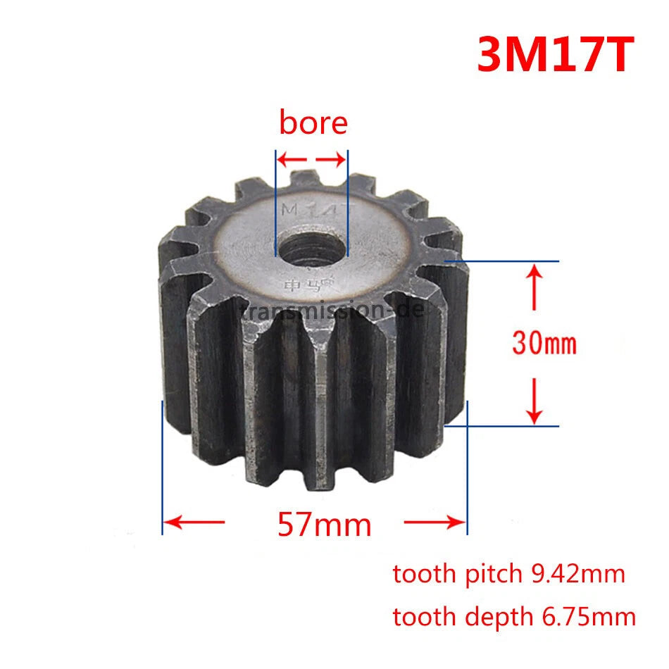 Mod 2/2.5/3/4/5 Spur Gear 10T-63T 45# Steel Pinion Gear Metal Gear Thick 20-40mm