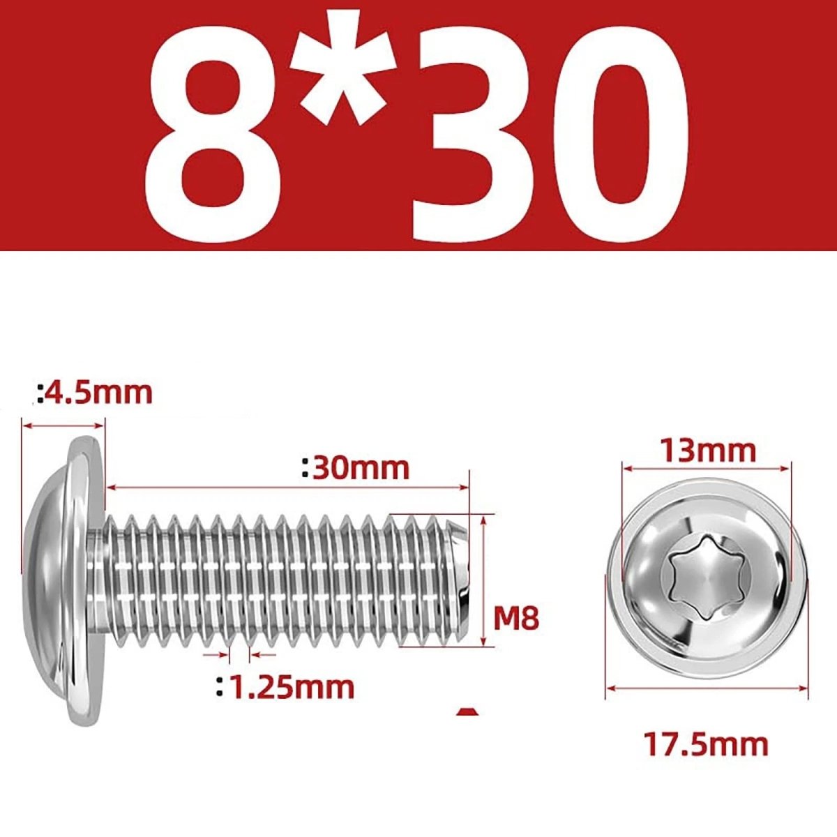 Torx Flanged Button Head Screws — 18 - 8 Stainless Steel, ISO 7380 - 2, M2 to M8 - HomeDIYer