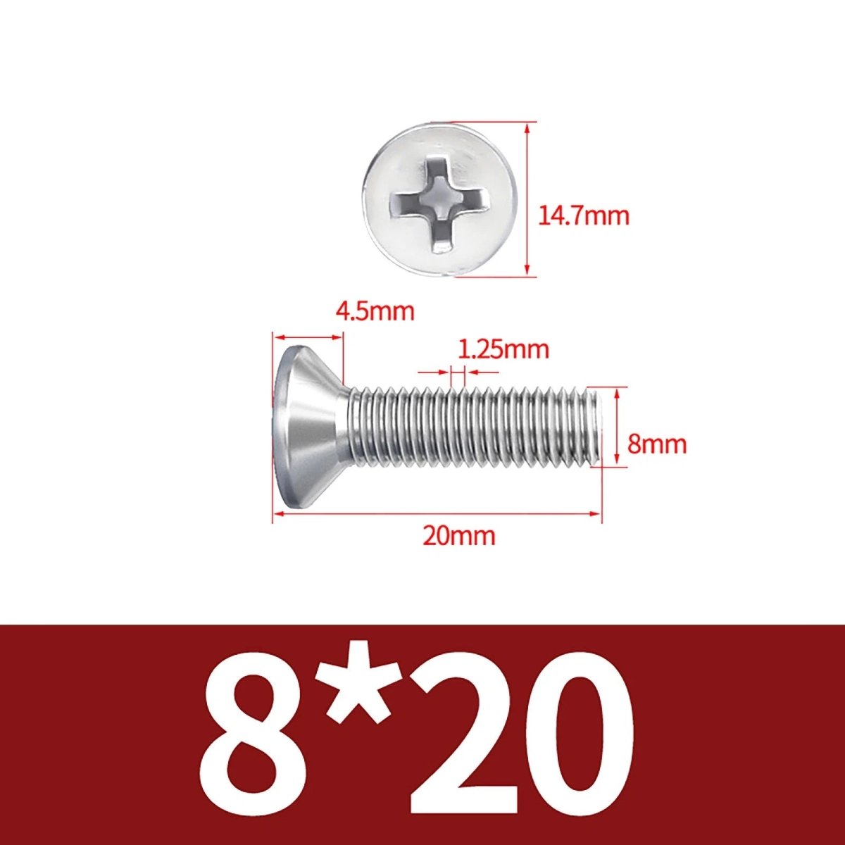 M3–M10 Phillips Countersunk Machine Screws – A2 Stainless Steel, Flat Head, Fully Threaded (3–100mm Overall Length) - HomeDIYer