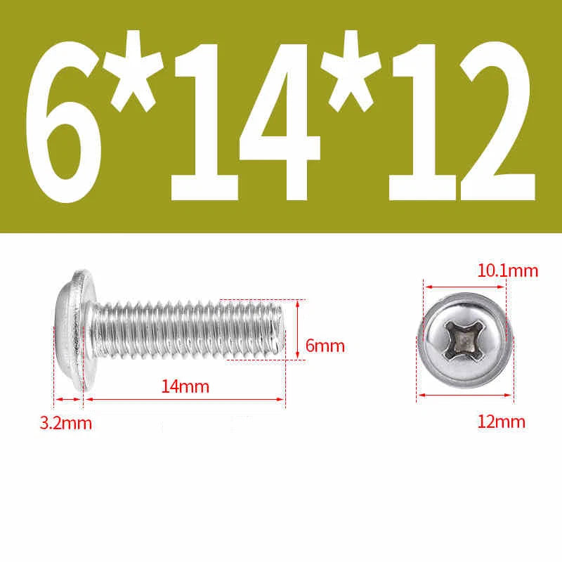 Phillips Flanged Pan Head Machine Screws – 304 / 316 Stainless Steel, Built‑in Washer (3–60mm Lengths)