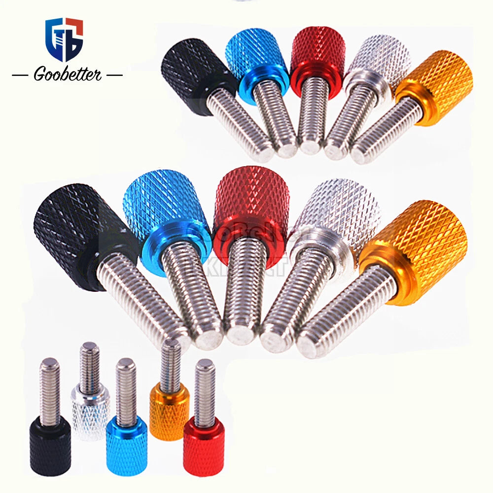 M6 Knurled Thumb Screws Stainless Steel + Colour Aluminum Hand Grip Knob Bolts