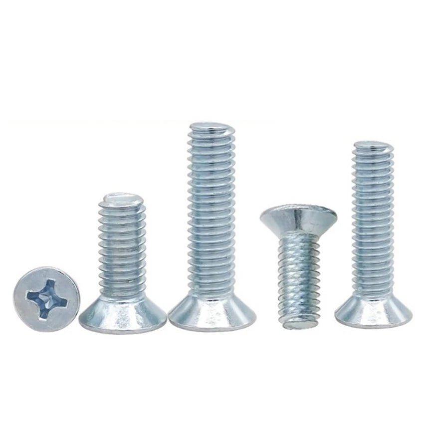 M4 M5 M6 Blue Zinc Plated Phillips Flat Head Machine Screws | Countersunk Bolts - HomeDIYer