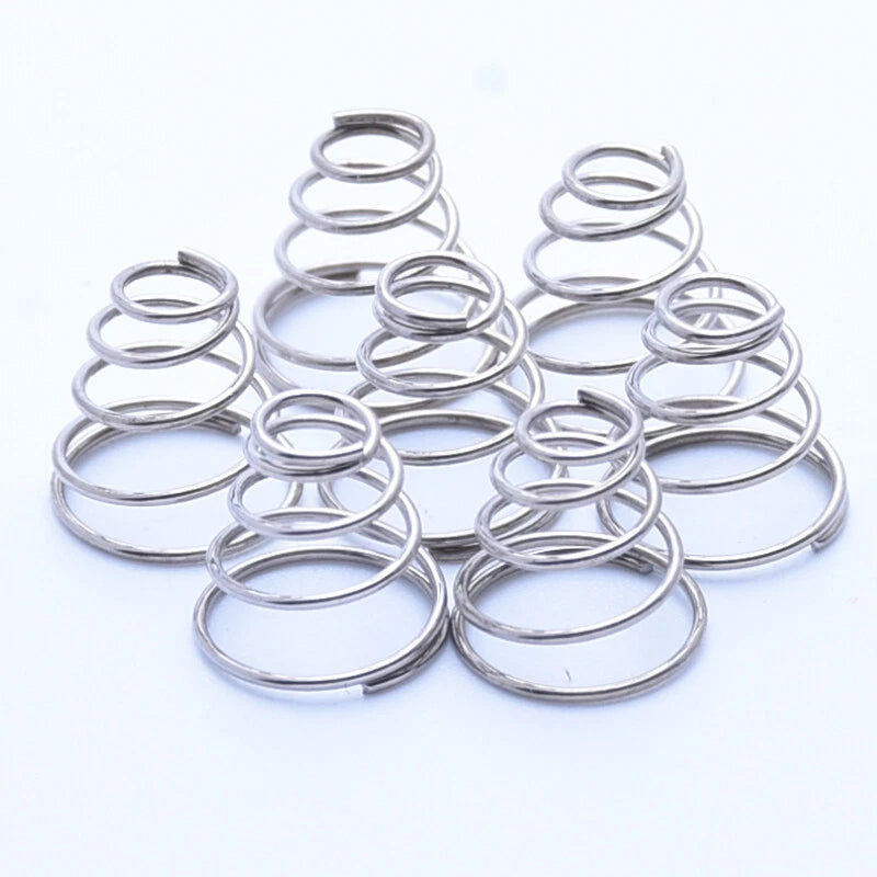 1-2mm Wire Dia Cone Compression Spring 12-76mm Length 304 Stainless Steel