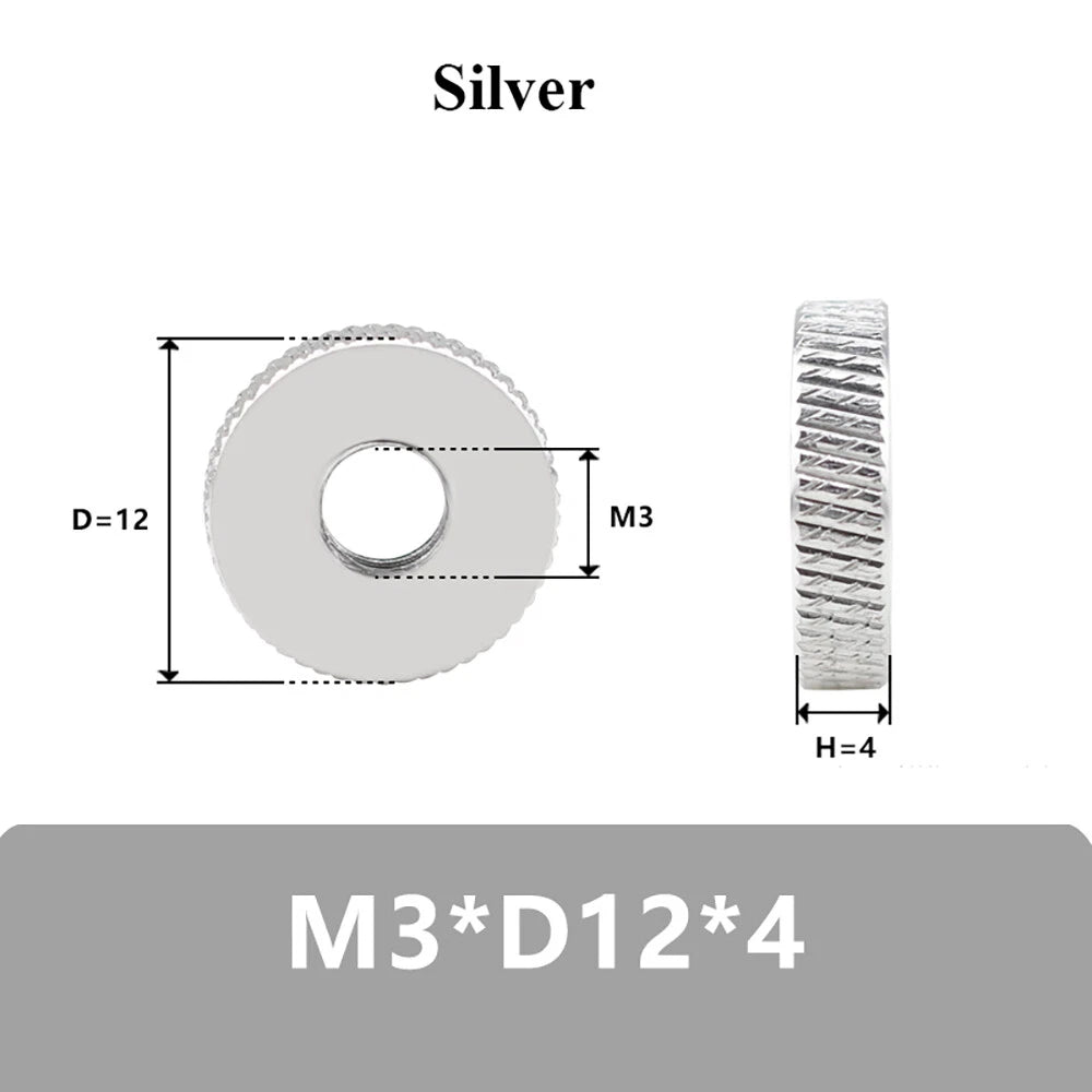 M3–M10 Aluminum Anodized Knurled Thumb Nuts – Flat Through Hole Hand Screws (5 Colors) - HomeDIYer