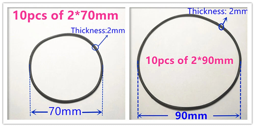 10pcs Silicone Rubber Round Belts for Pulley Drive Systems