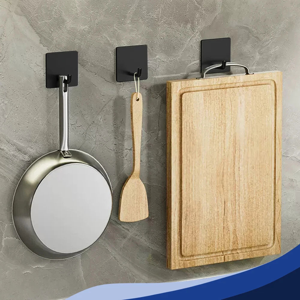 Stainless Steel Black Sticky Hooks Wall Mounted Self Adhesive Hook Round/Square