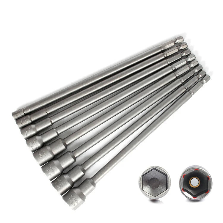 Hex With or Non-Magnetic Nut Driver 1/4 Socket Wrench Impact Drill Bit 300/350mm