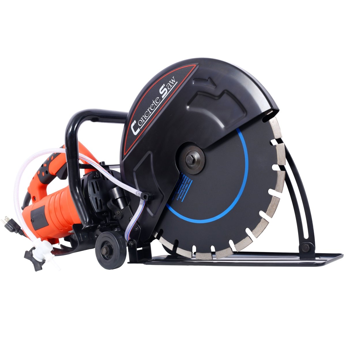 Electric 14" Cut Off Saw Wet/Dry Concrete Saw Cutter Guide Roller with Water Line Attachment - HomeDIYer