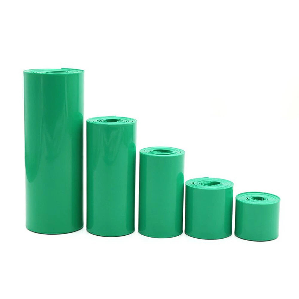 Green PVC Heat Shrink Tubing for RC Battery Packs — 7mm to 333mm Wide