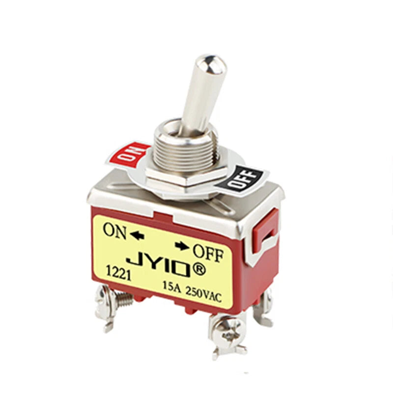 DPST Toggle Switch 4 Pin 15A 250VAC On/Off 2-Position — E-TEN 1221 (Car, Boat, Panel)