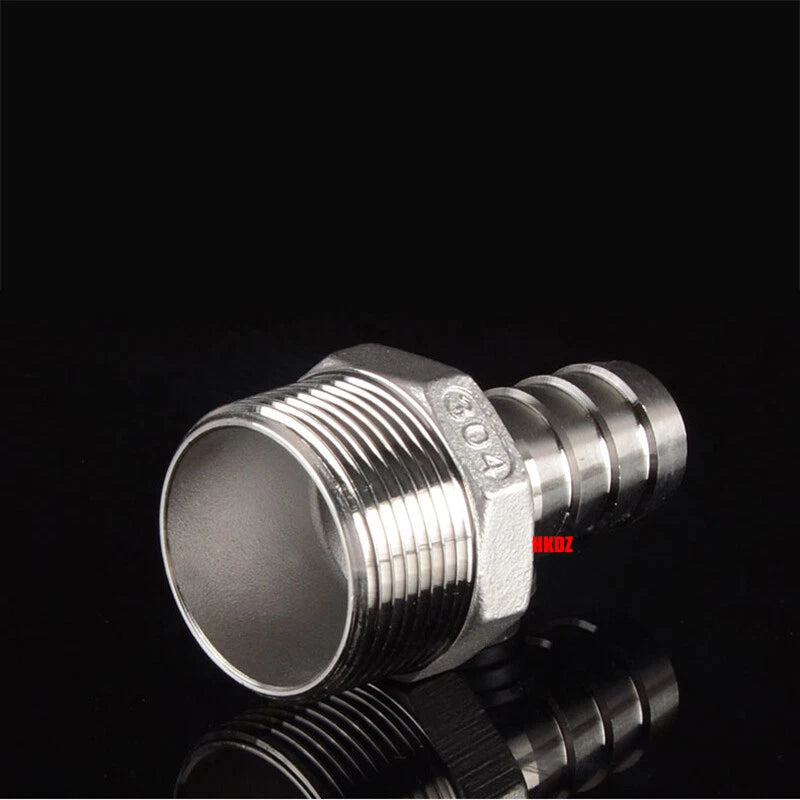 BSP Male Thread Barb Hose Tail Connector 304 Stainless Steel — 1" to 3"