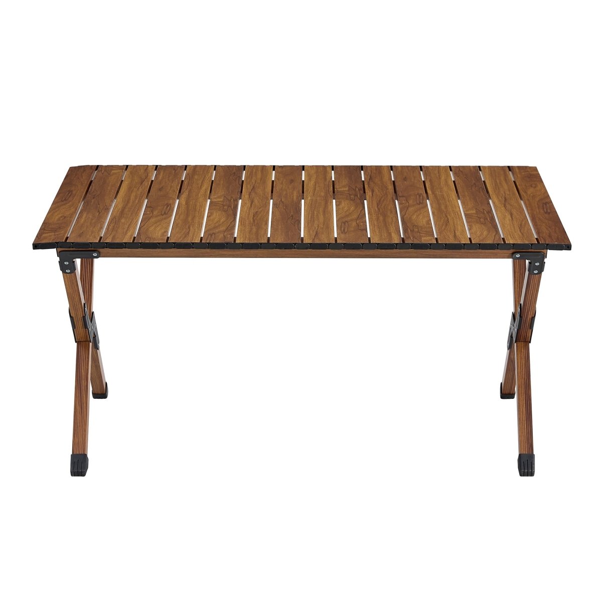 1 - piece Folding Outdoor Table,Lightweight Aluminum Roll - up Rectangular Table for indoor, Outdoor Camping, Picnics,Beach,Backyard, BBQ, Party, Patio, Brown - HomeDIYer