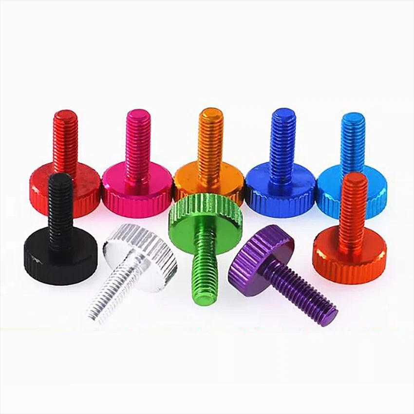 Aluminium Alloy Knurled Thumb Screws M4x8/10/12mm Hand Grip Knob Bolts Colourful